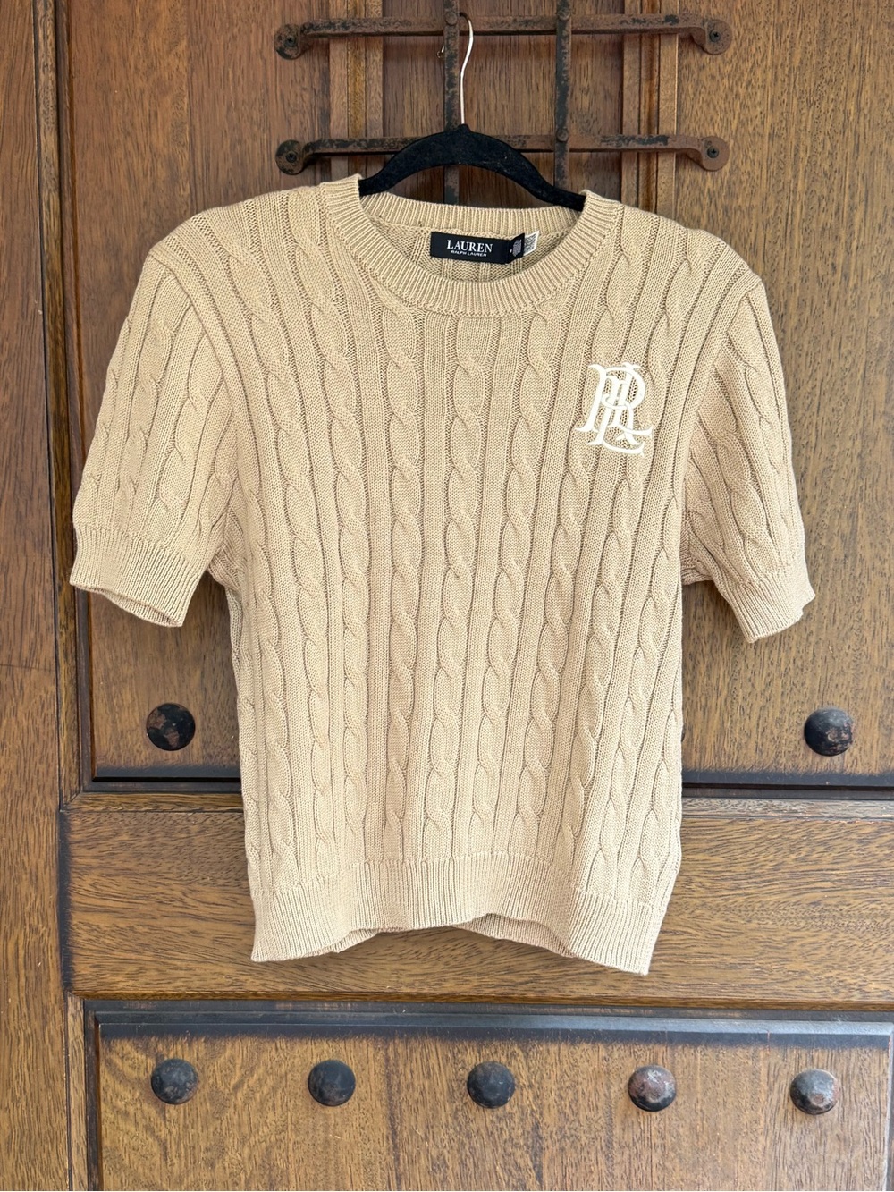 Ralph Lauren  light brown cable knit sweater in size M